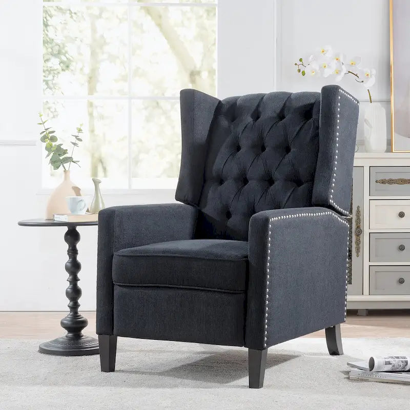 Tufted Wingback Manual Recliner Chair