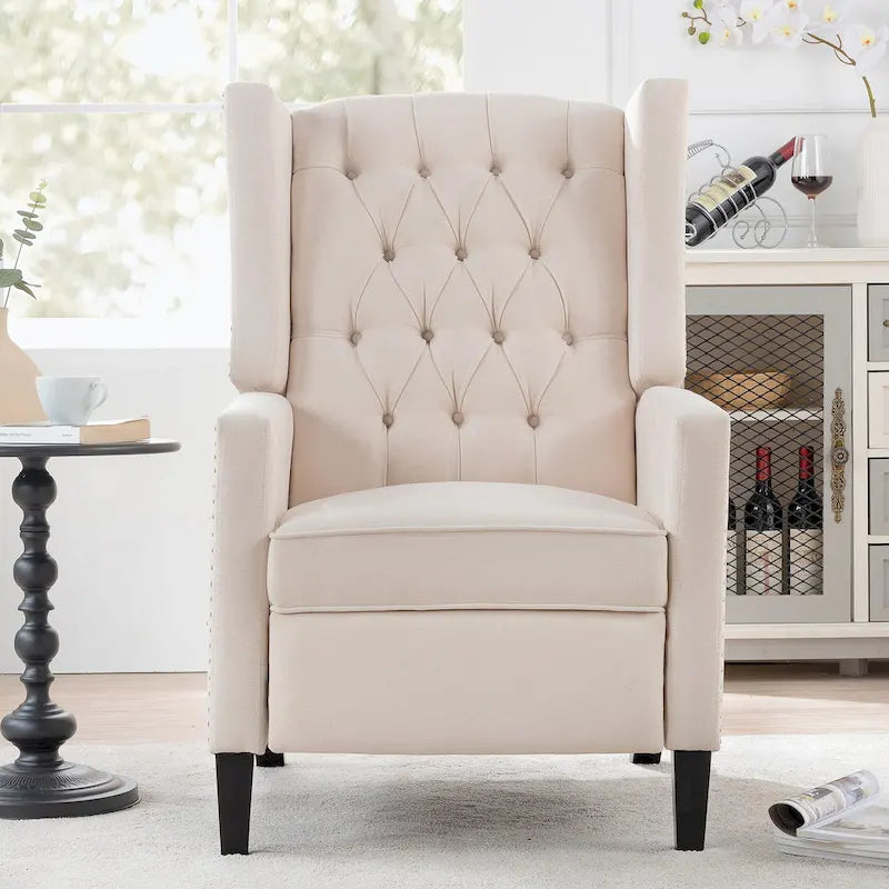 Tufted Wingback Manual Recliner Chair
