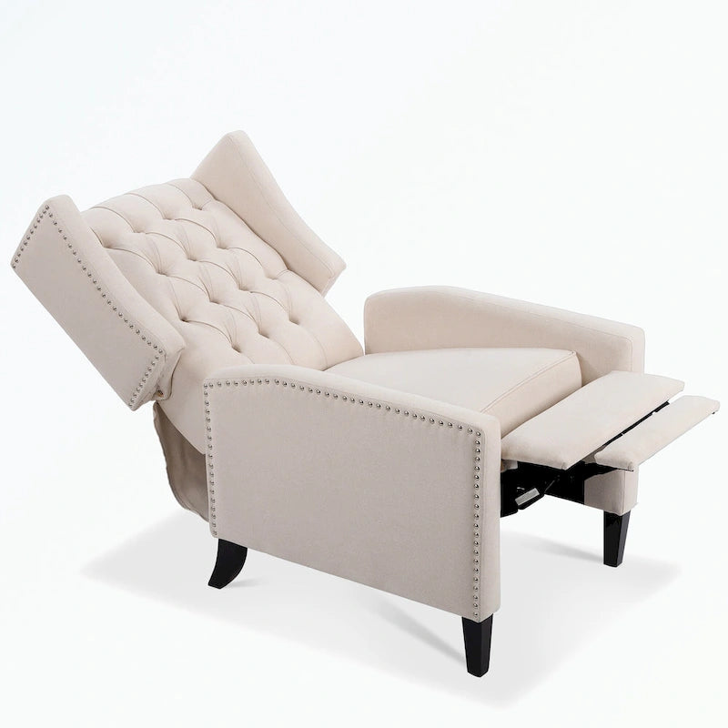 Tufted Wingback Manual Recliner Chair