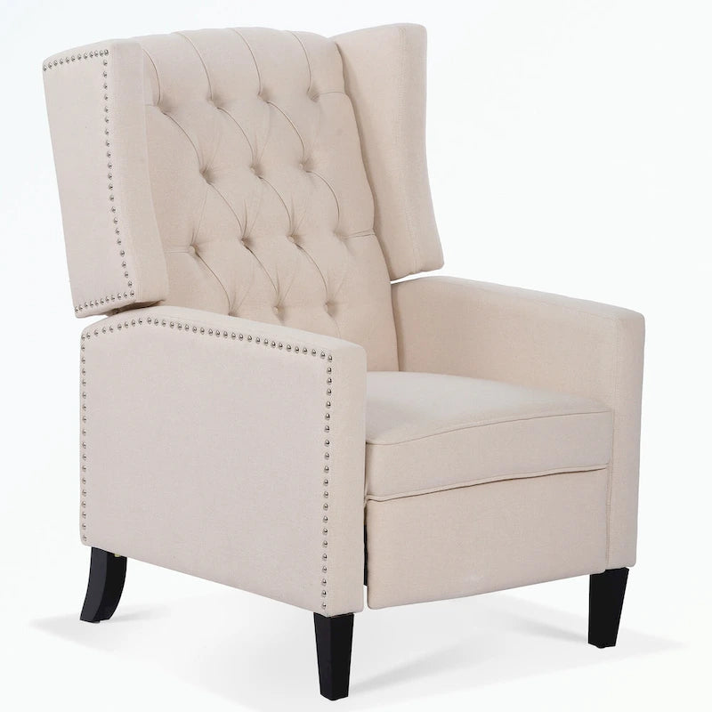 Tufted Wingback Manual Recliner Chair