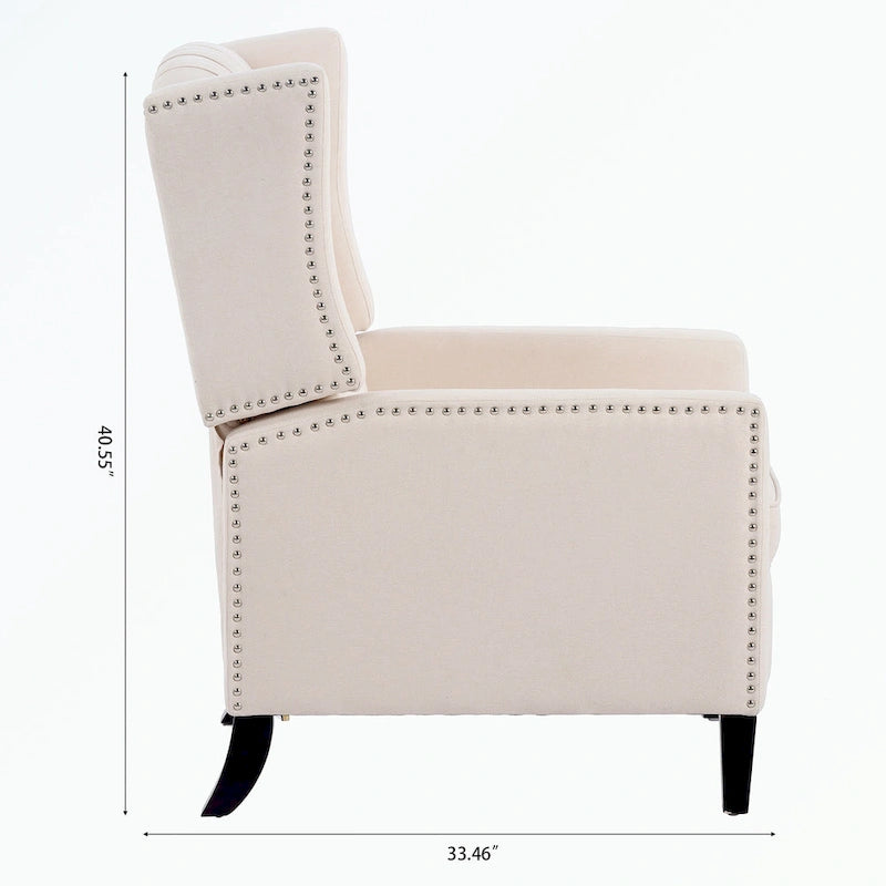 Tufted Wingback Manual Recliner Chair