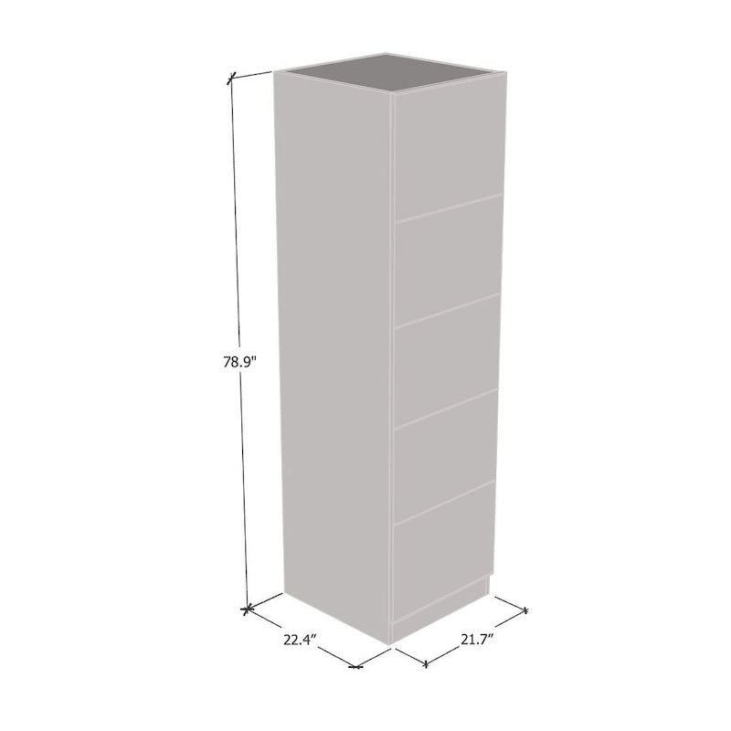 Tall Slim Wardrobe Armoire with Gloss Glass Fronts & Matte Body – European Design