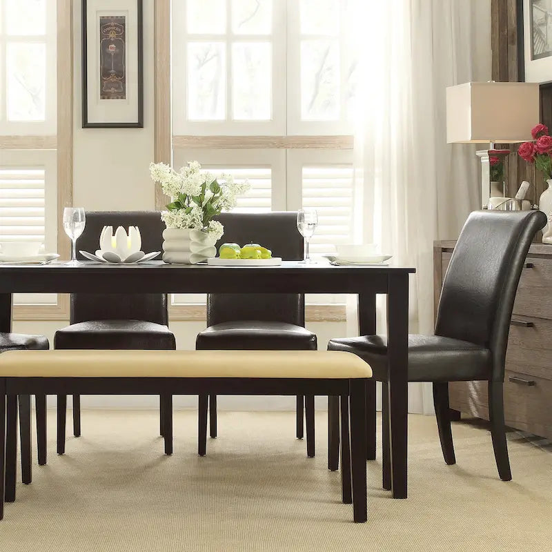 Mission-Style Rectangular Dining Table in Antique Black