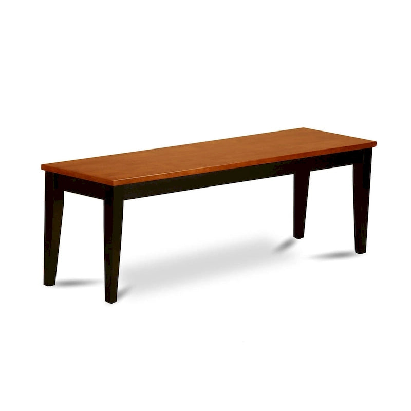 Solid Wood Dining Bench with Rubberwood Frame – Two-Tone Finish