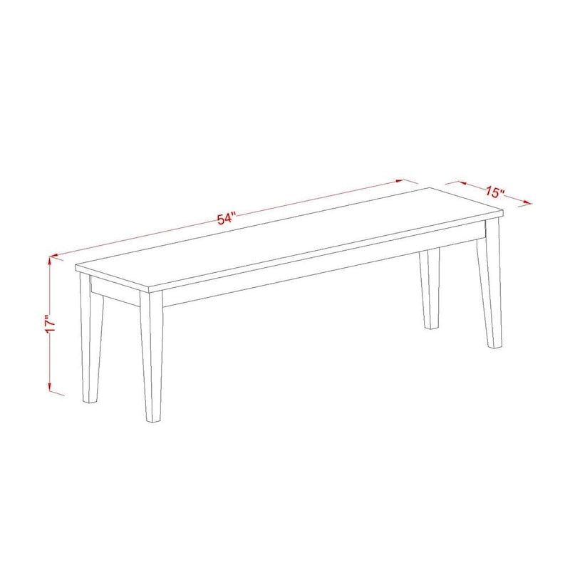 Solid Wood Dining Bench with Rubberwood Frame – Two-Tone Finish