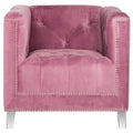 Hollywood Glam Club Chair with Silver Nailhead Trim & Lucite Legs