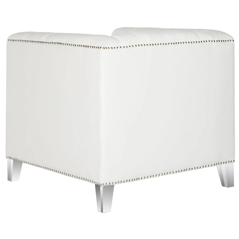 Hollywood Glam Club Chair with Silver Nailhead Trim & Lucite Legs