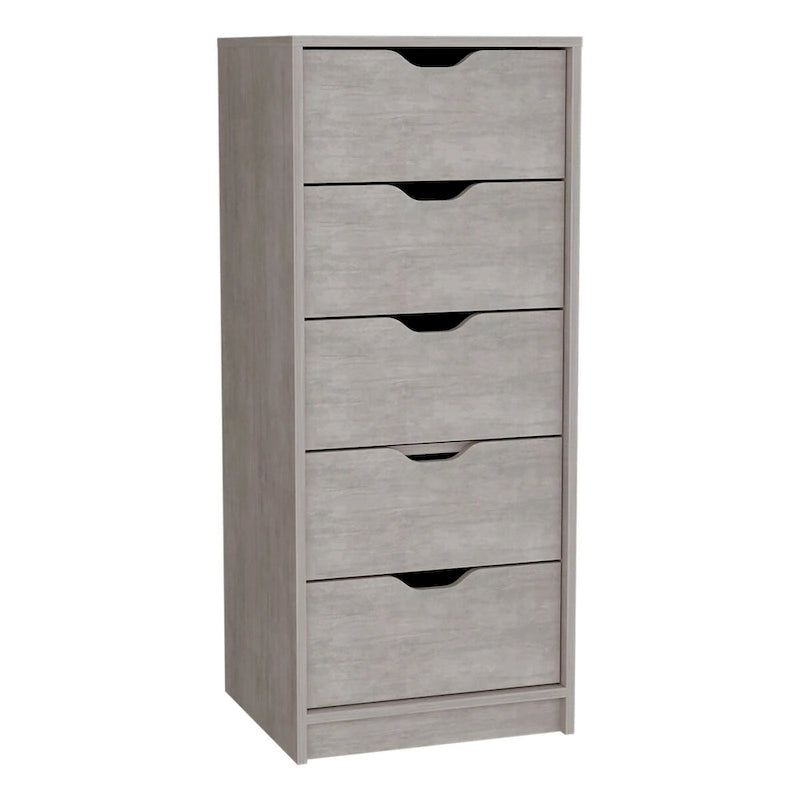 Tall 5-Drawer Dresser with Recessed Handles – Slim Profile for Small Spaces