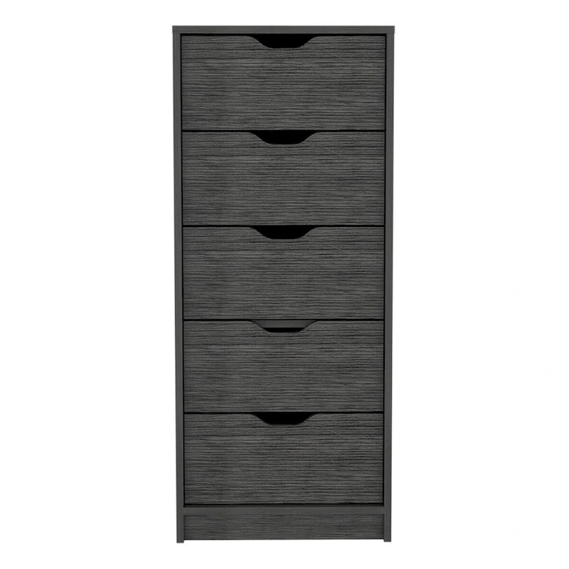 Tall 5-Drawer Dresser with Recessed Handles – Slim Profile for Small Spaces