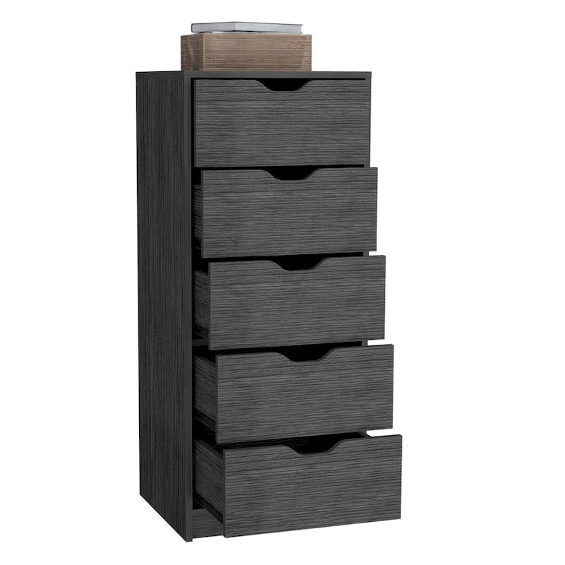 Tall 5-Drawer Dresser with Recessed Handles – Slim Profile for Small Spaces