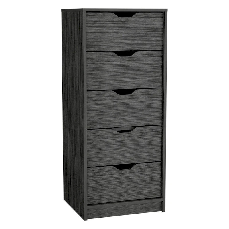 Tall 5-Drawer Dresser with Recessed Handles – Slim Profile for Small Spaces