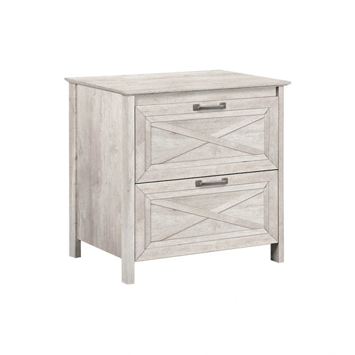 2-Drawer Lateral Filing Cabinet with X-Accent Fronts in Washed Grey