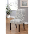 Upholstered Slope-Arm Dining Chair with Spring Seating & Rubberwood Legs