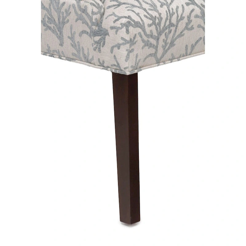Upholstered Slope-Arm Dining Chair with Spring Seating & Rubberwood Legs