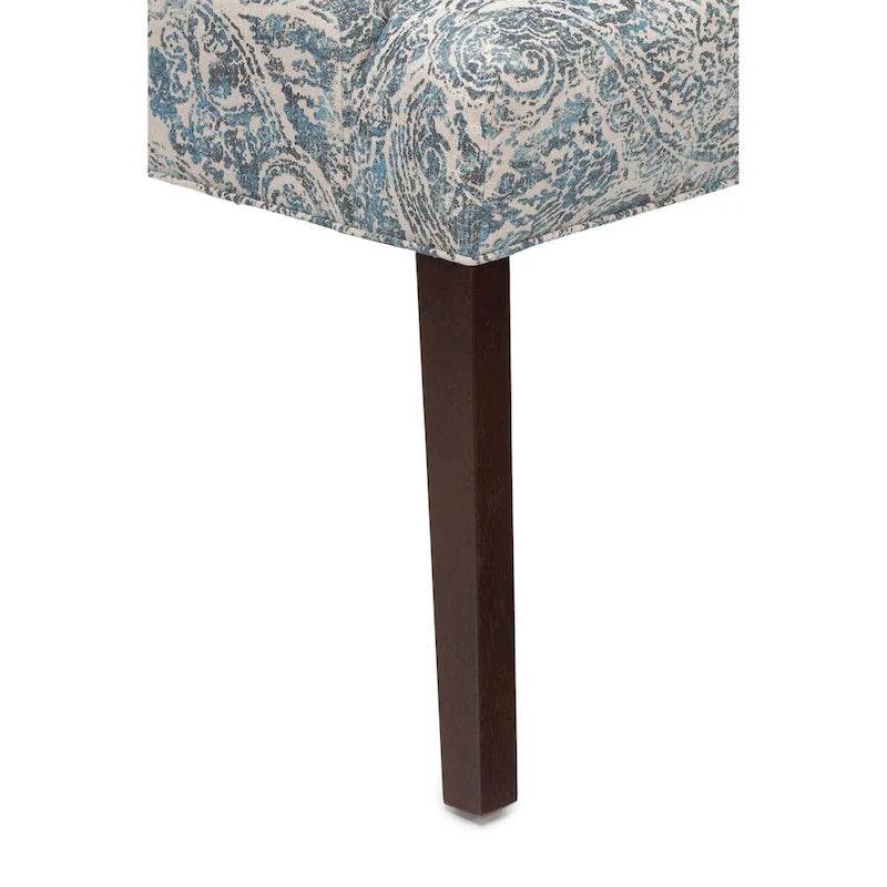 Upholstered Slope-Arm Dining Chair with Spring Seating & Rubberwood Legs