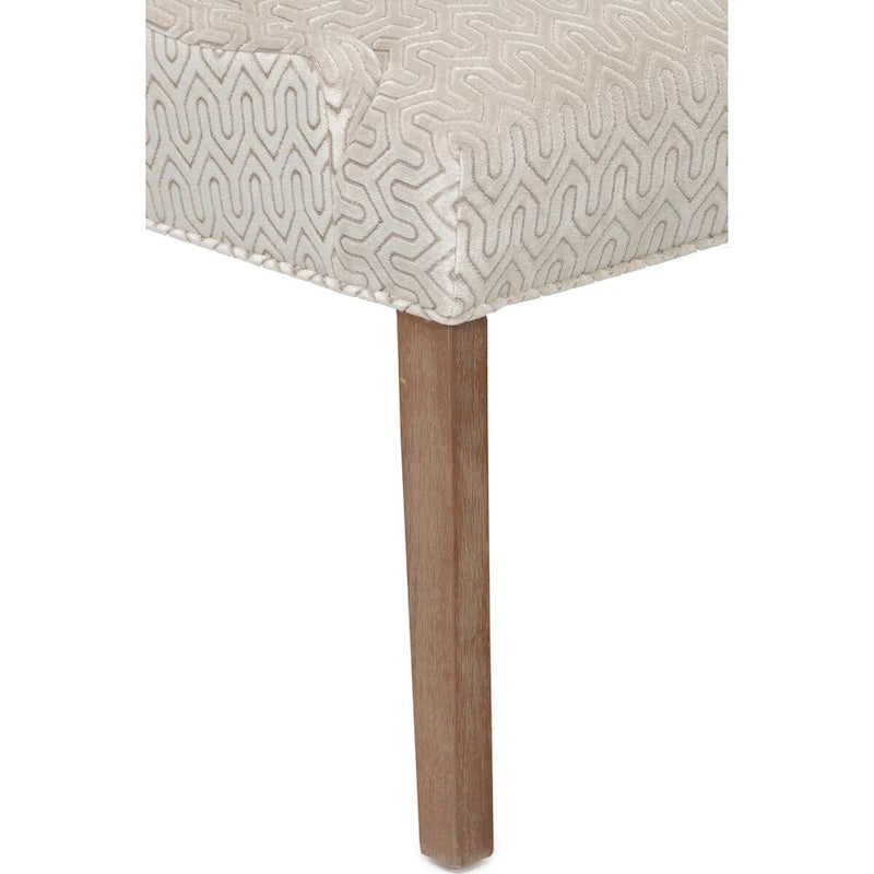 Upholstered Slope-Arm Dining Chair with Spring Seating & Rubberwood Legs
