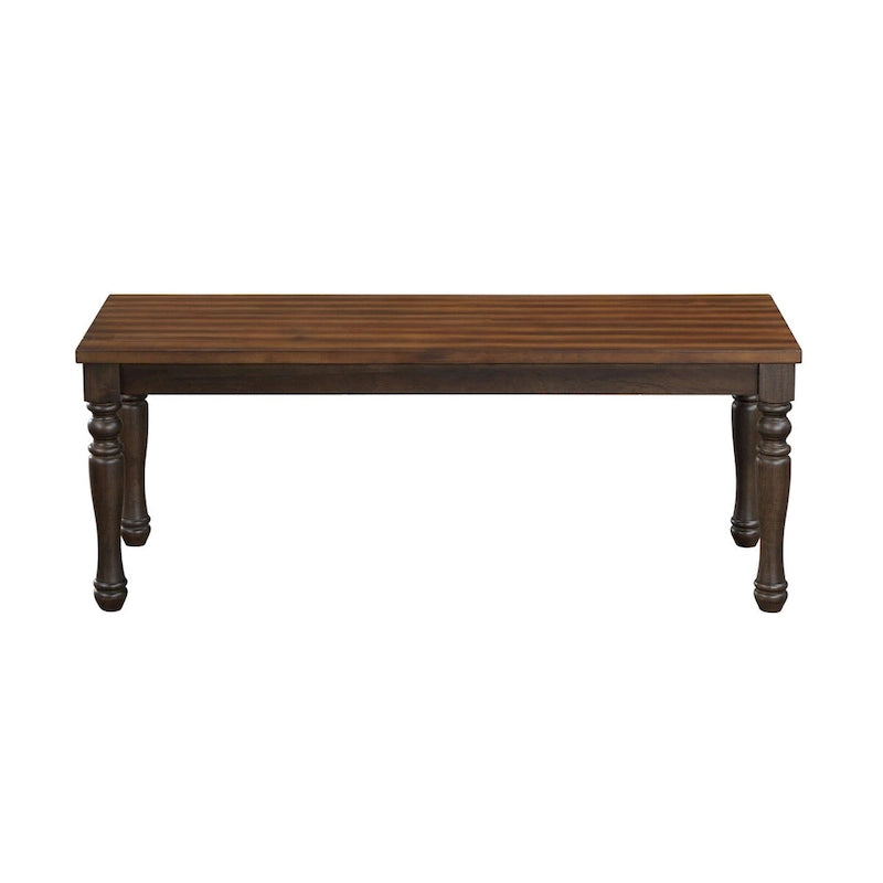 48" Two-Tone Dining Bench with Turned Legs & Solid Wood Construction