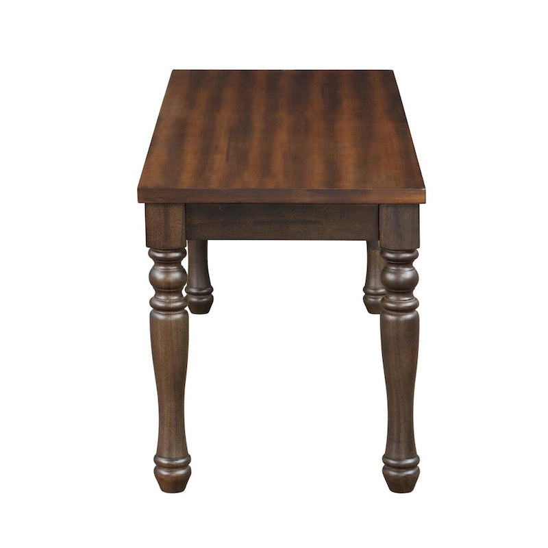48" Two-Tone Dining Bench with Turned Legs & Solid Wood Construction