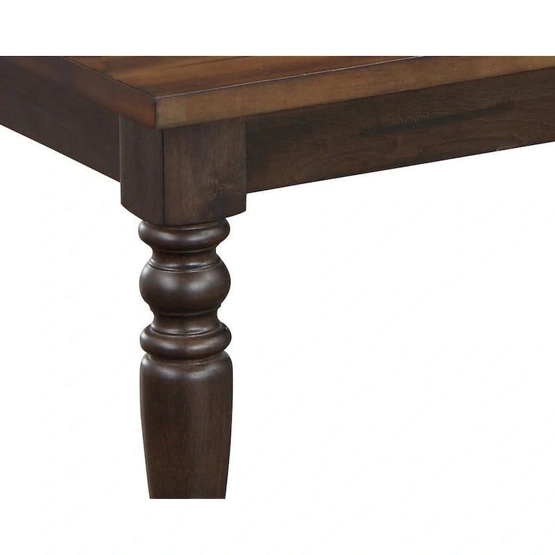 48" Two-Tone Dining Bench with Turned Legs & Solid Wood Construction