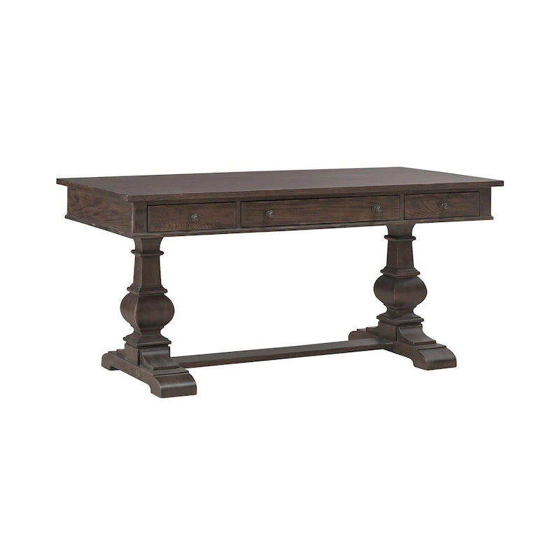 Grand Writing Desk with Double Pedestal Base, Keyboard Tray & Dovetail Drawers