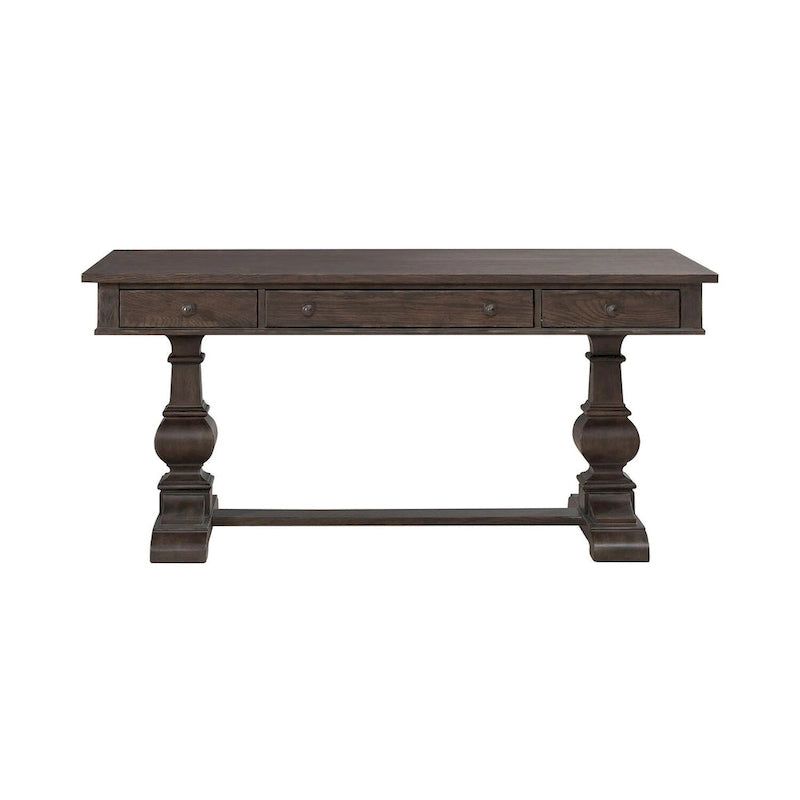 Grand Writing Desk with Double Pedestal Base, Keyboard Tray & Dovetail Drawers