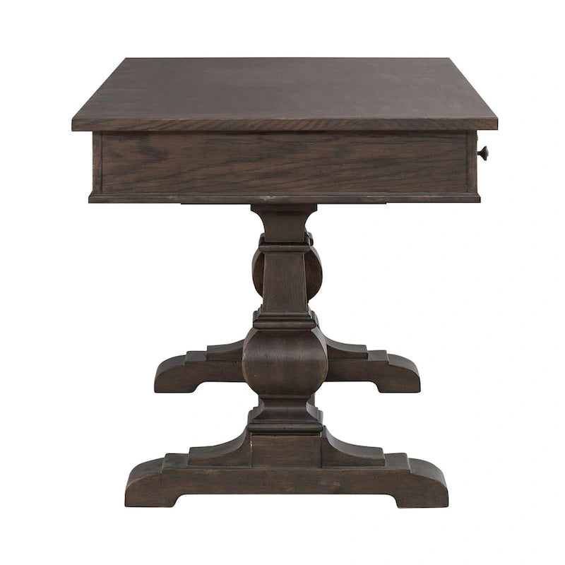 Grand Writing Desk with Double Pedestal Base, Keyboard Tray & Dovetail Drawers