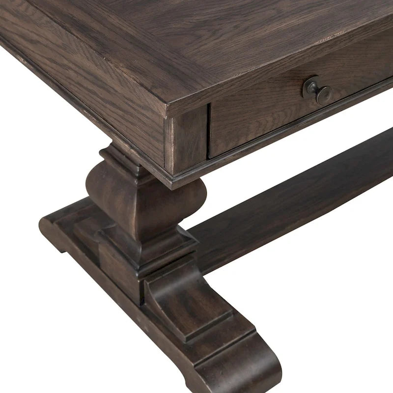 Grand Writing Desk with Double Pedestal Base, Keyboard Tray & Dovetail Drawers