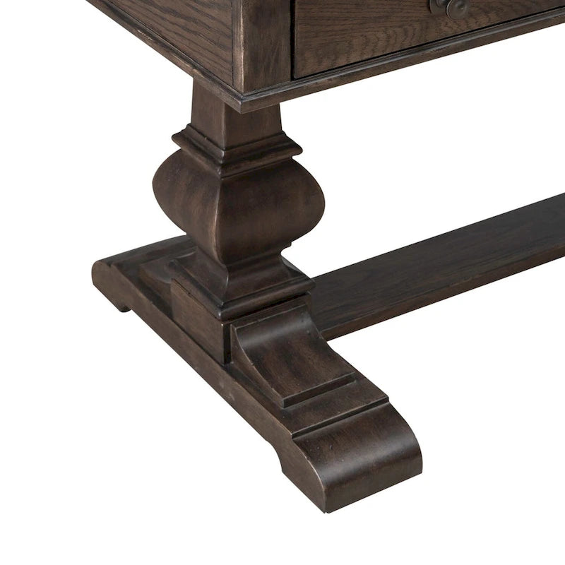 Grand Writing Desk with Double Pedestal Base, Keyboard Tray & Dovetail Drawers