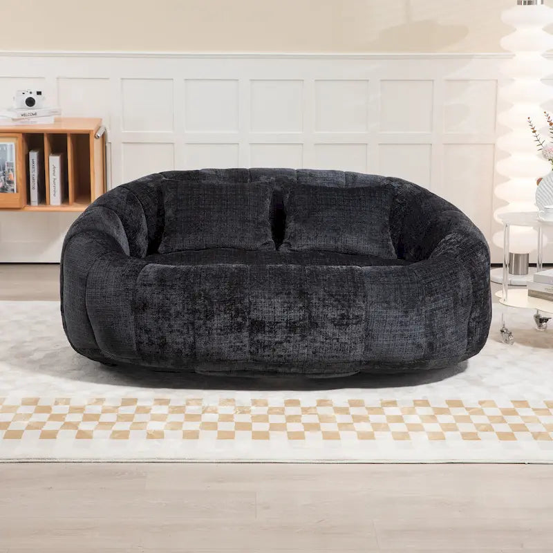 GDFStudio - Laurel Chenille 2-Seater Lazy Sofa with High-Density Foam and Oversized Comfort