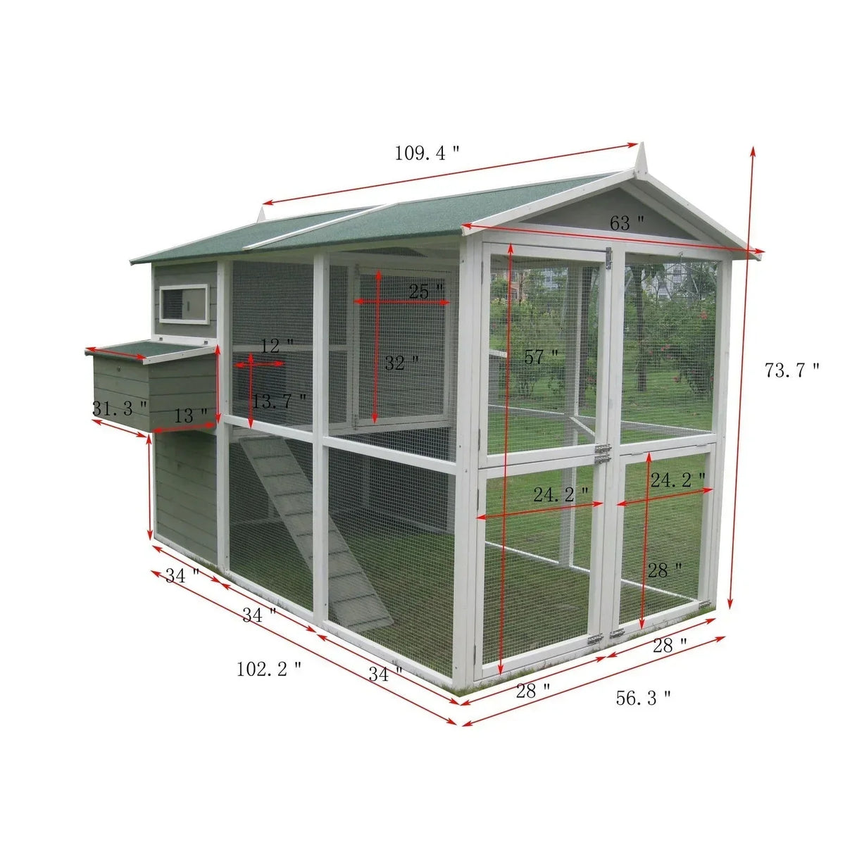 Zylina Big Green Chicken Coop