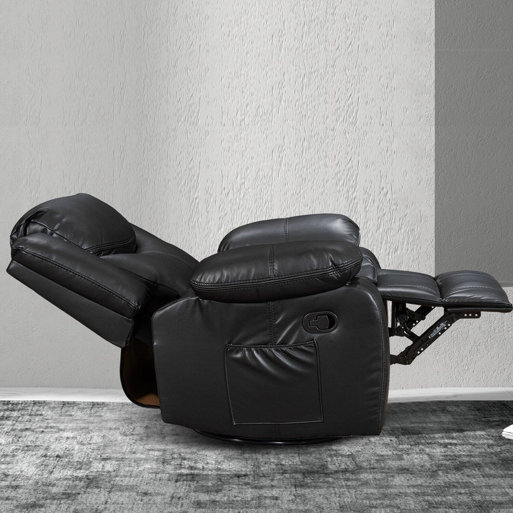 Wide Seat Durable Leather Massage and Heat Recliner