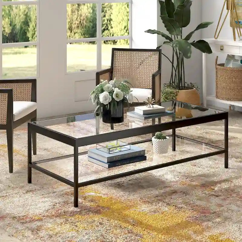 Alexis Metal and Glass Coffee Table