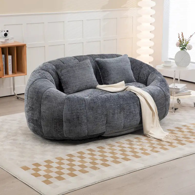 GDFStudio - Laurel Chenille 2-Seater Lazy Sofa with High-Density Foam and Oversized Comfort