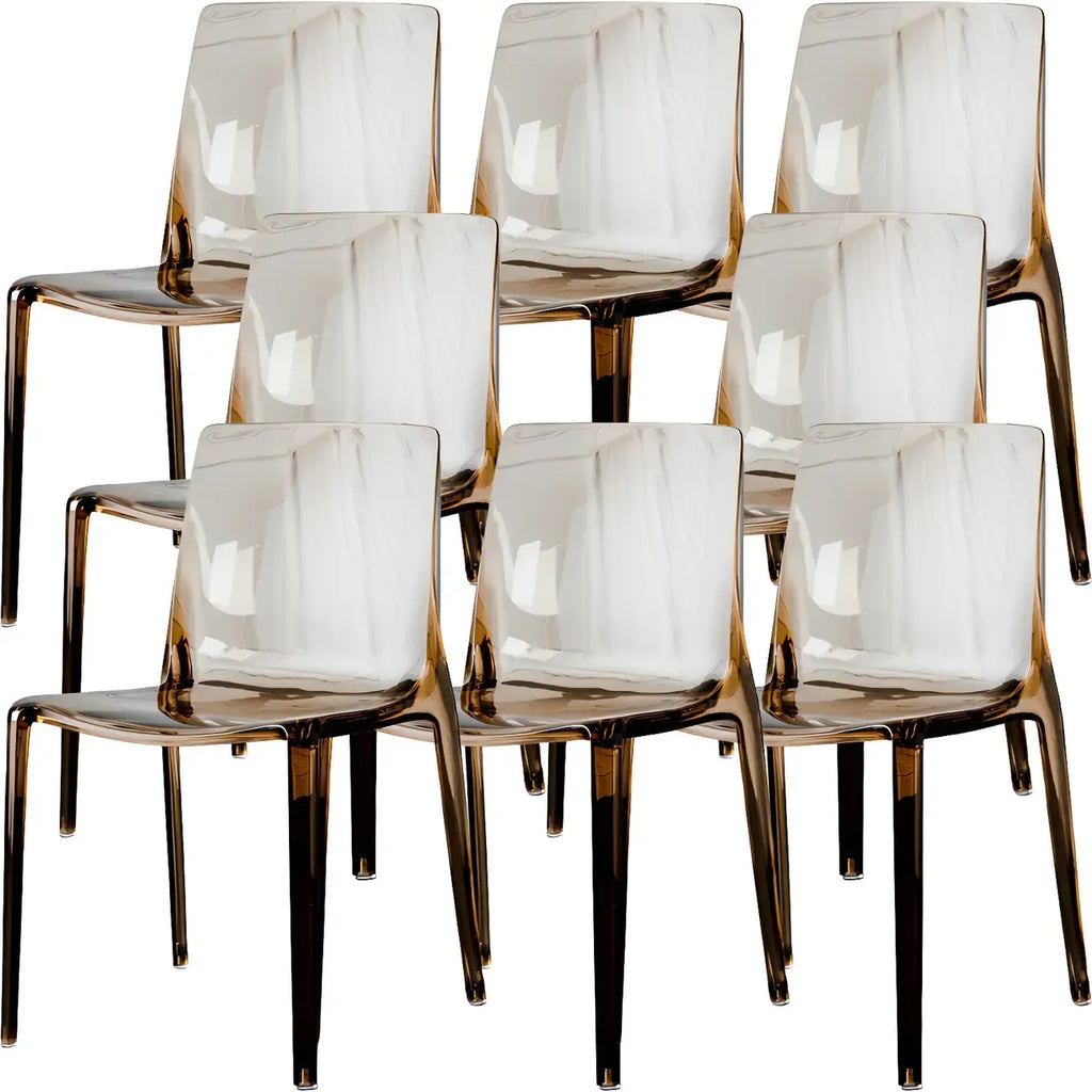 Amber Acrylic Armless Low Back Dining Chair