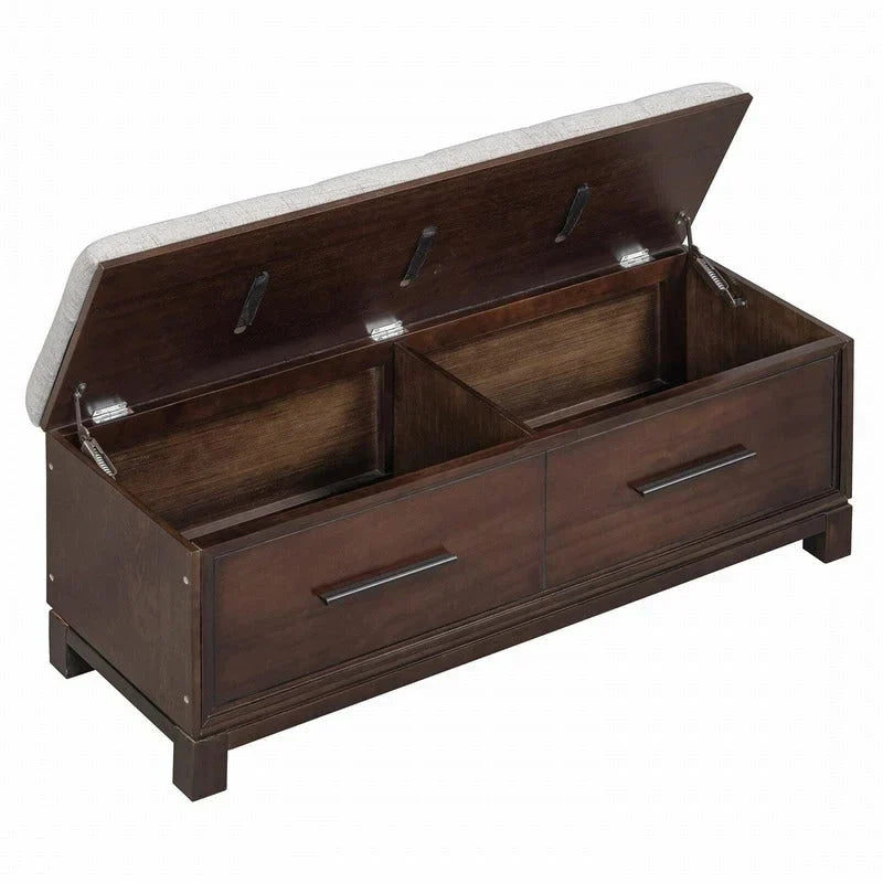 Shoe Bench with Removable Cushion and Hidden Storage for Entryway and Living Room Organization
